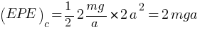 (EPE)_c = {1/2} {2mg/a}*{2a^2} = 2mga